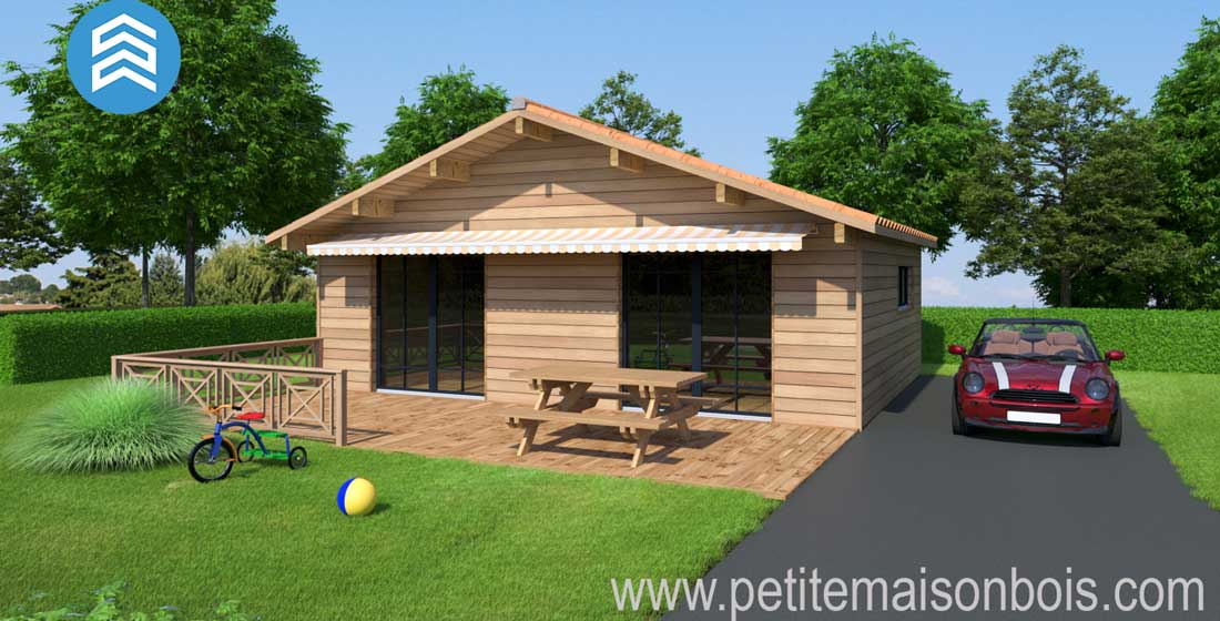 Chalet habitable en bois inférieur à 20m²